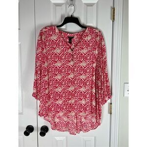 Bit & Bridle Womens Button Down Blouse Size 3x